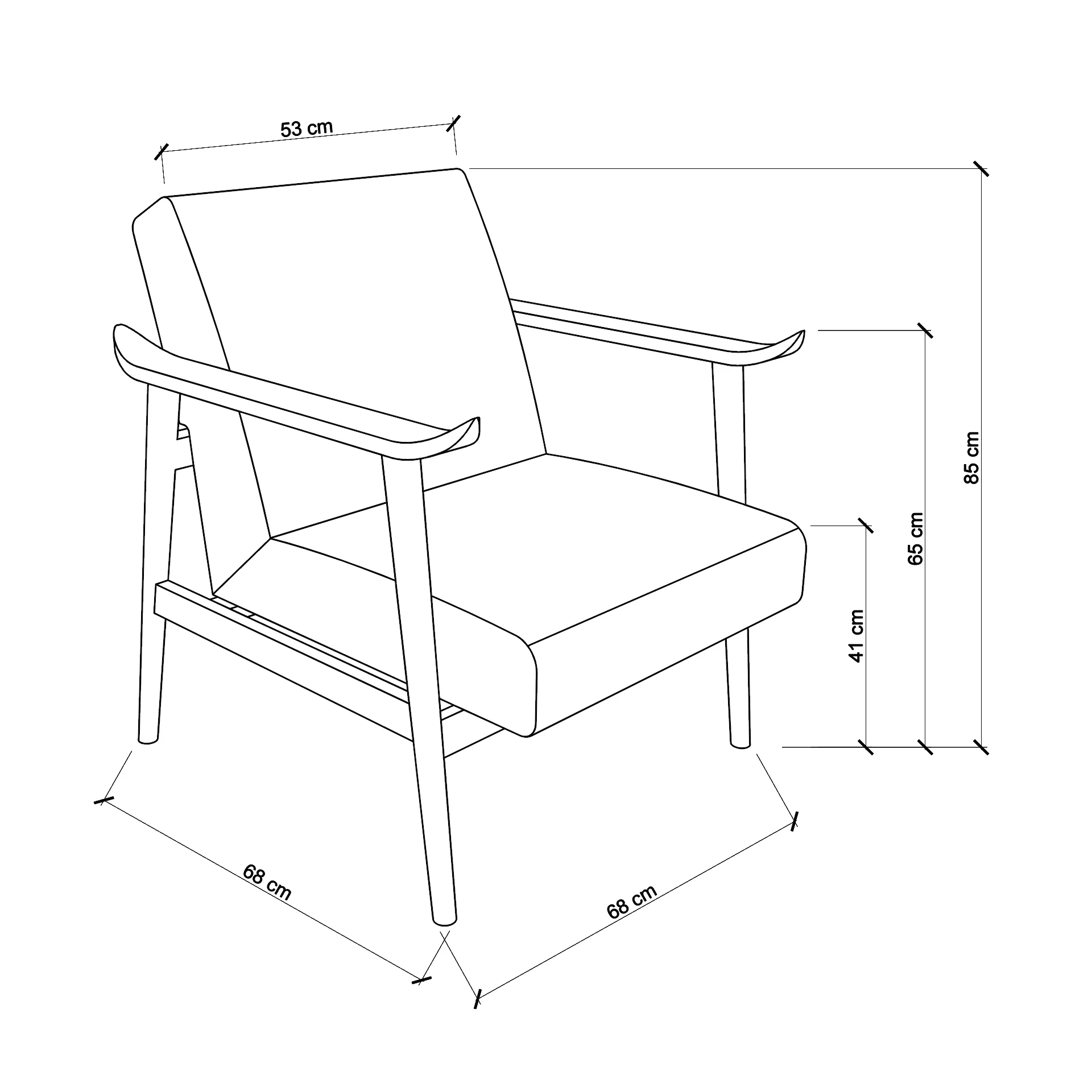 Boucle & Walnut Armchair - Image 10