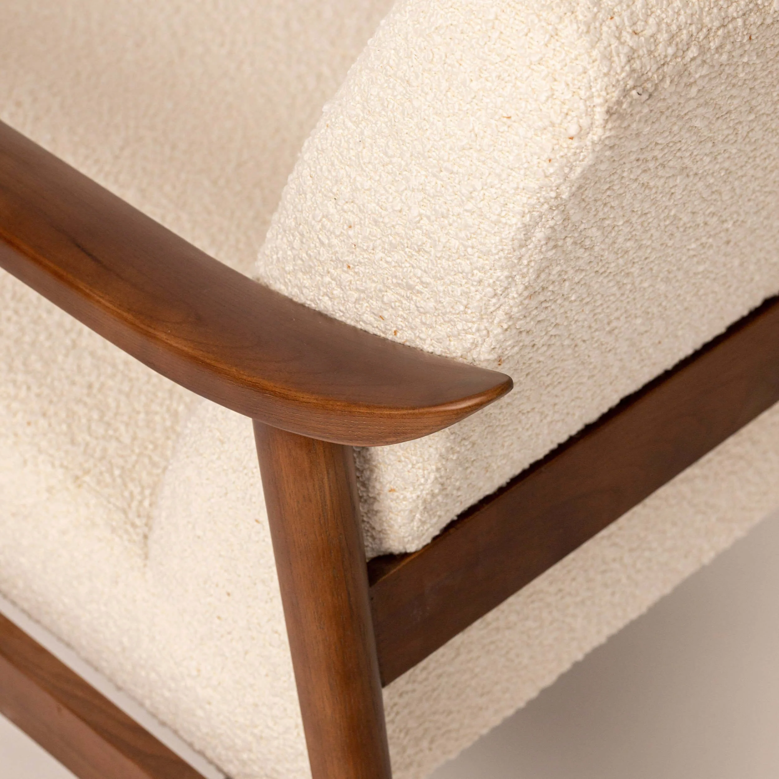 Boucle & Walnut Armchair - Image 5