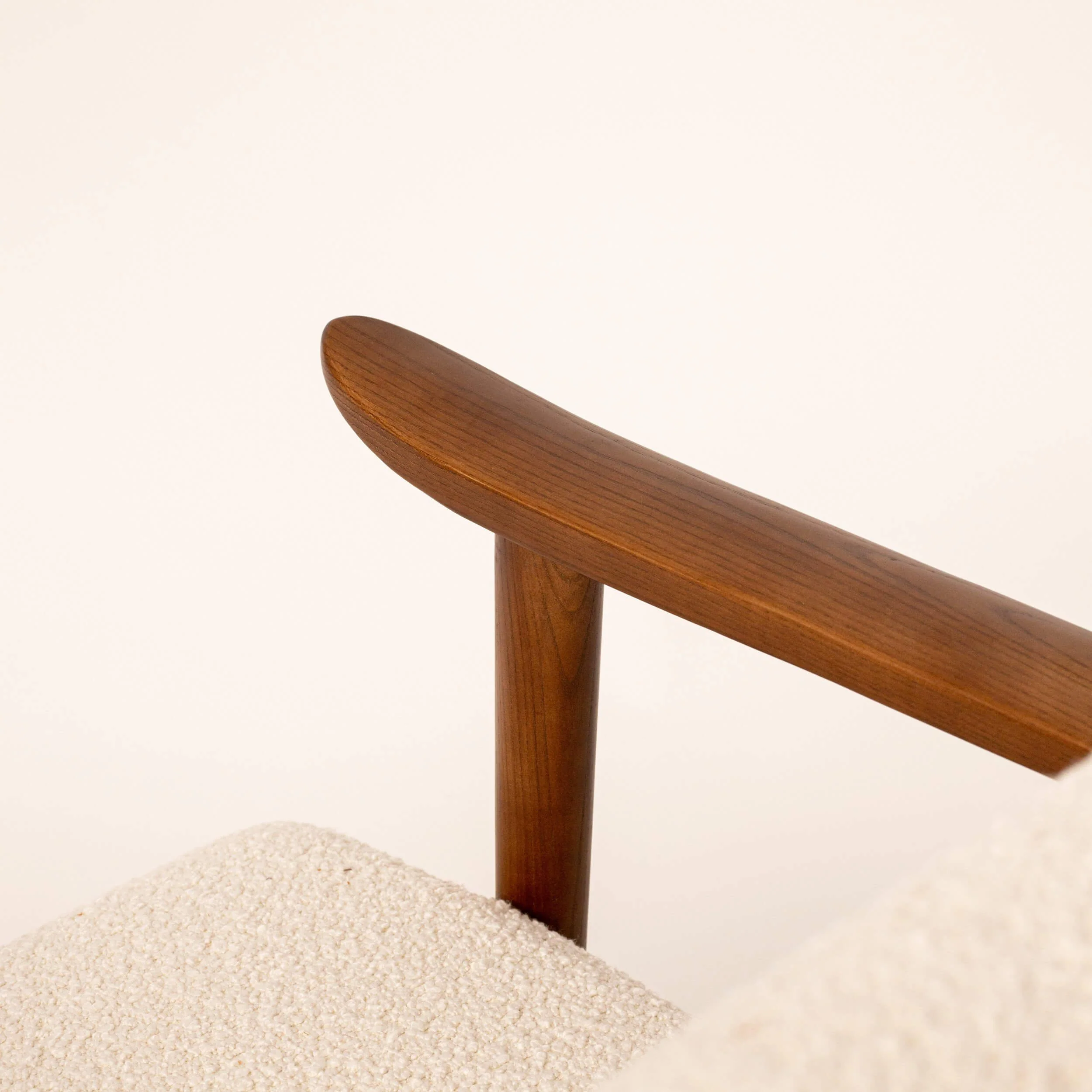 Boucle & Walnut Armchair - Image 6