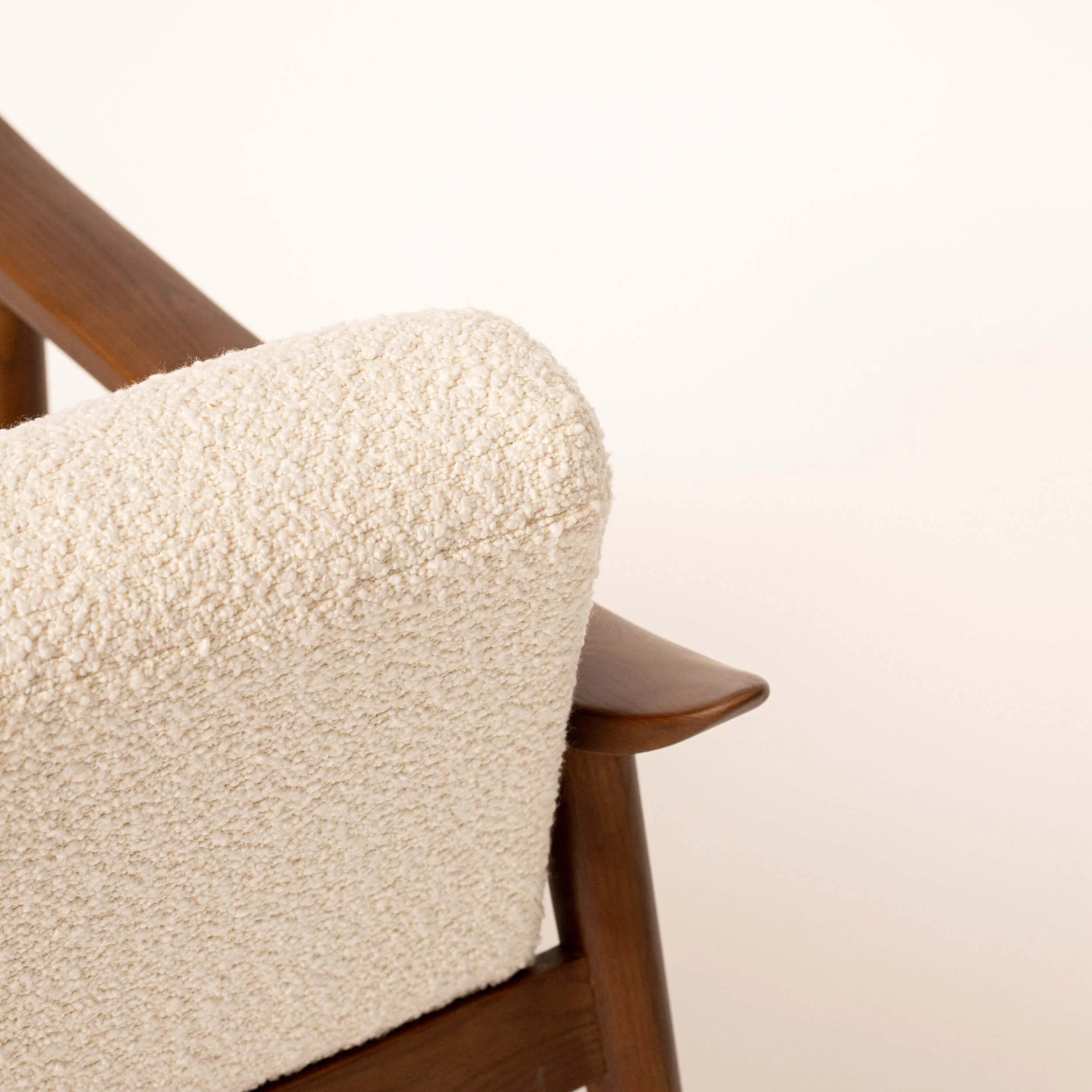 Boucle & Walnut Armchair - Image 7