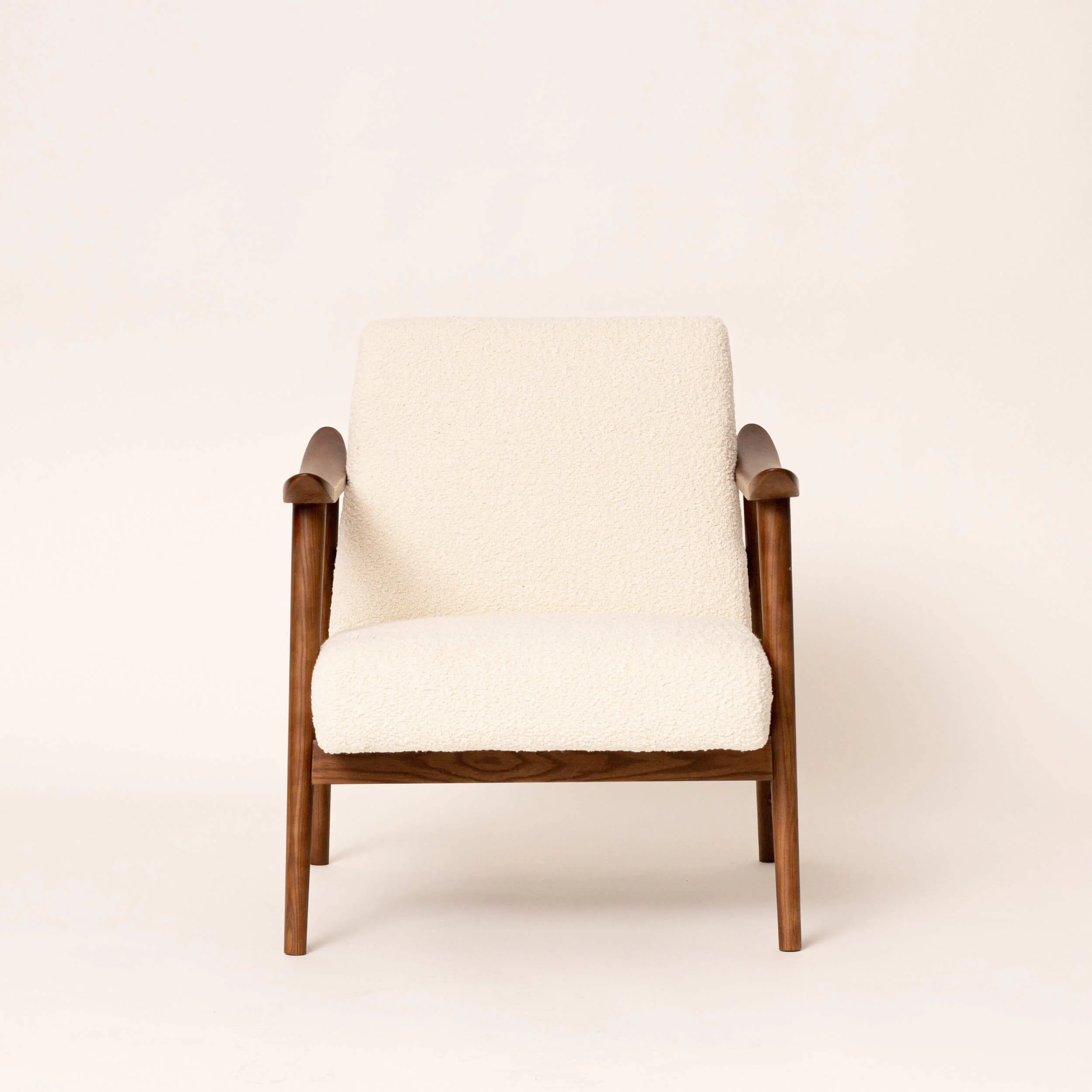 Boucle & Walnut Armchair - Image 9