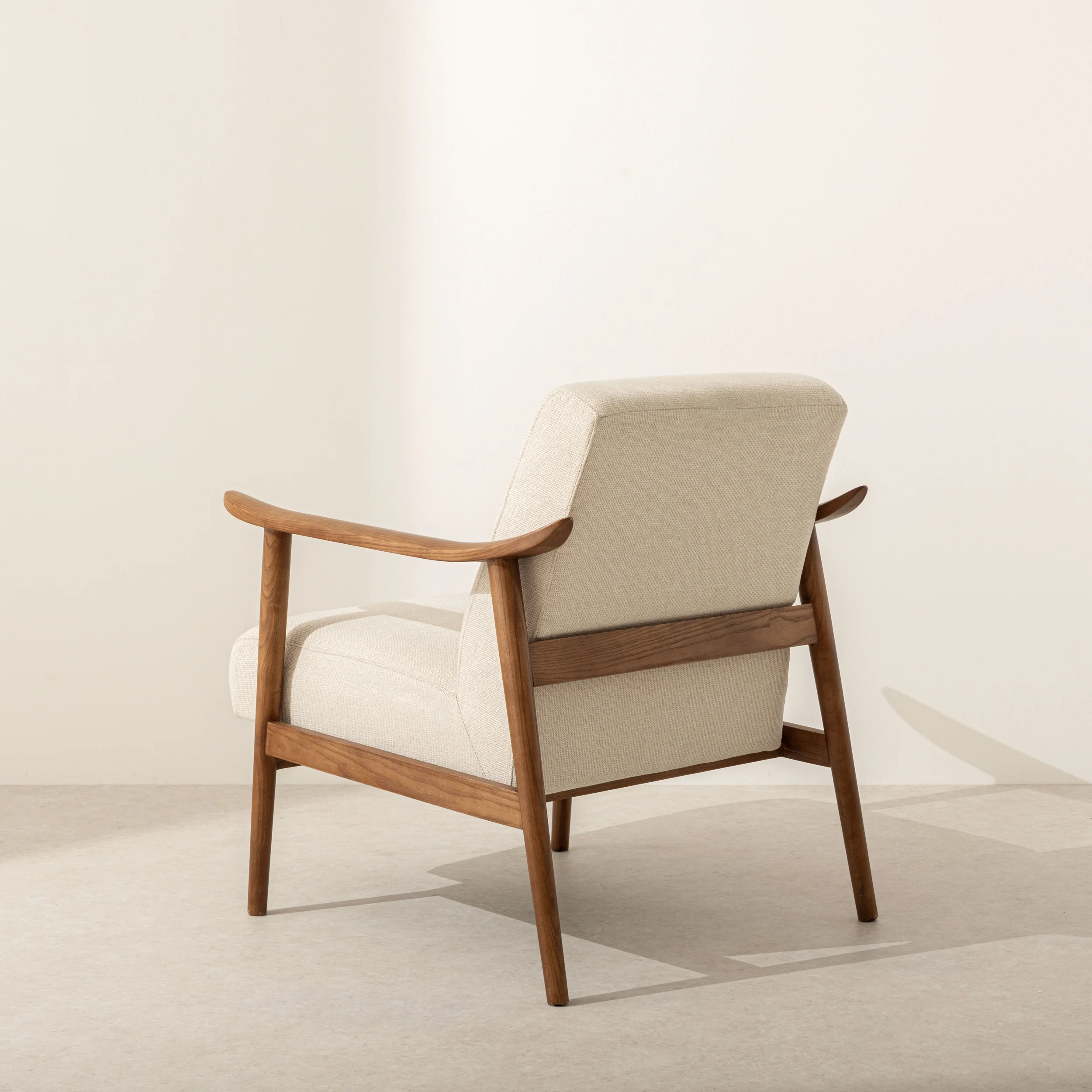 Canvas & Walnut Armchair - Image 3
