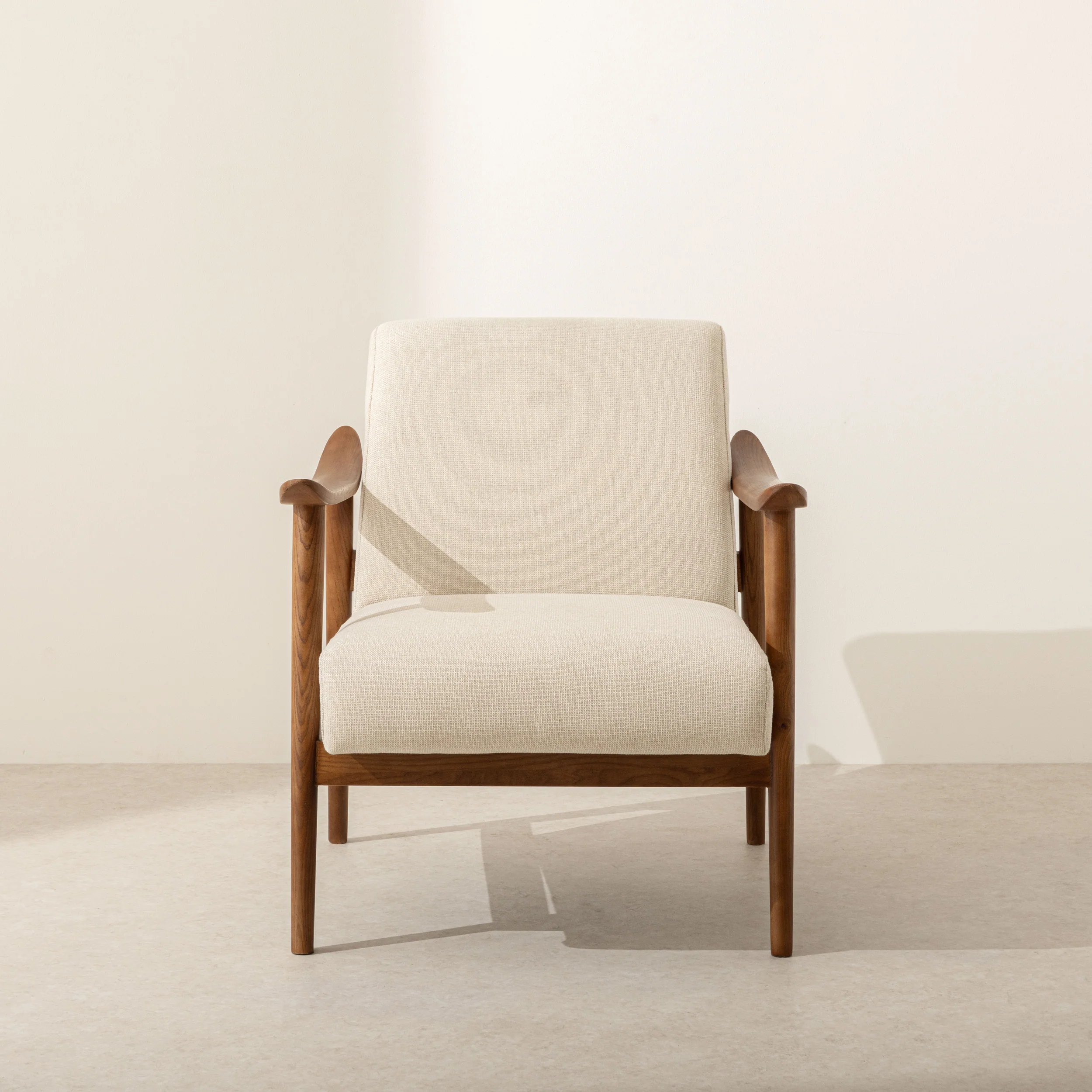 Canvas & Walnut Armchair - Image 4