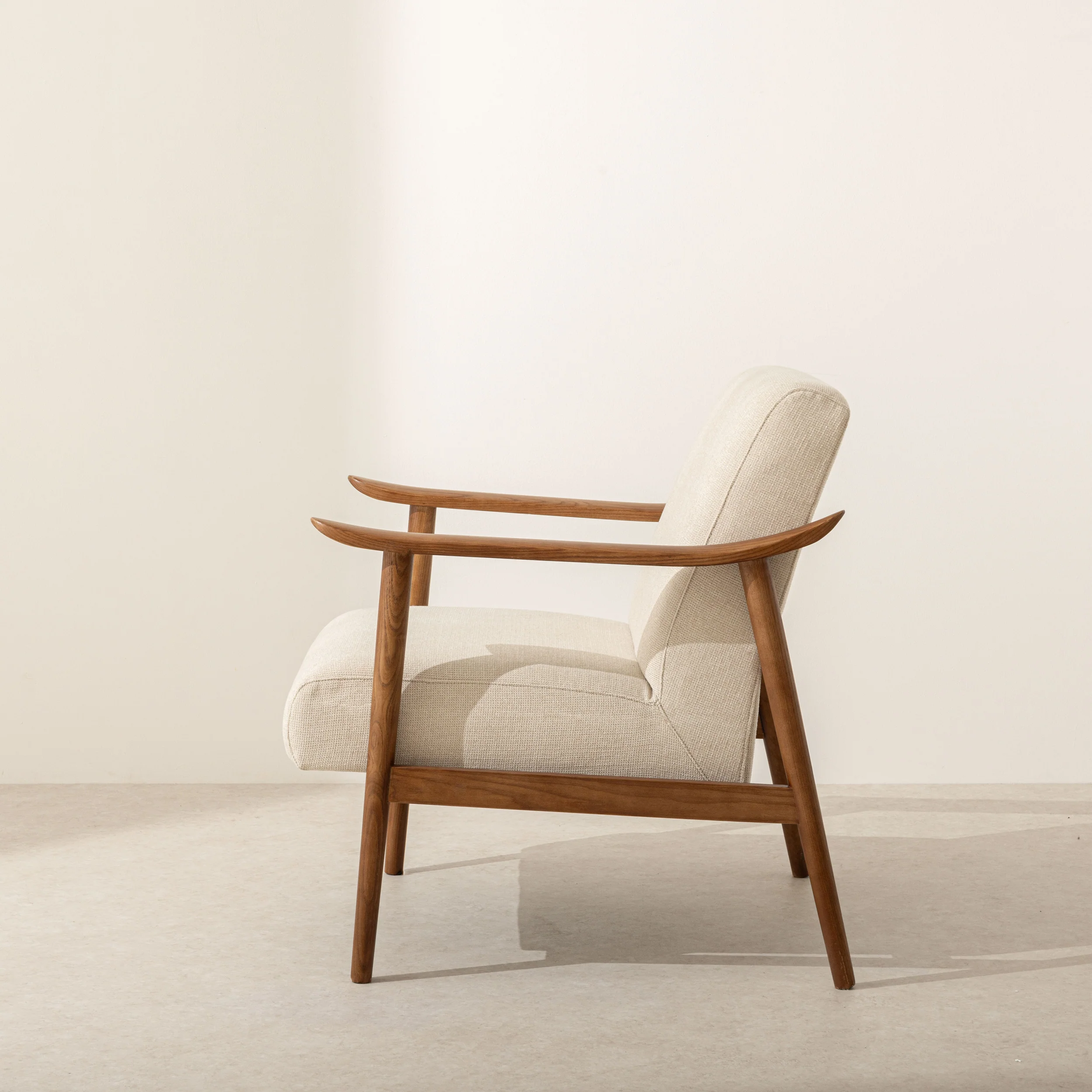Canvas & Walnut Armchair - Image 5