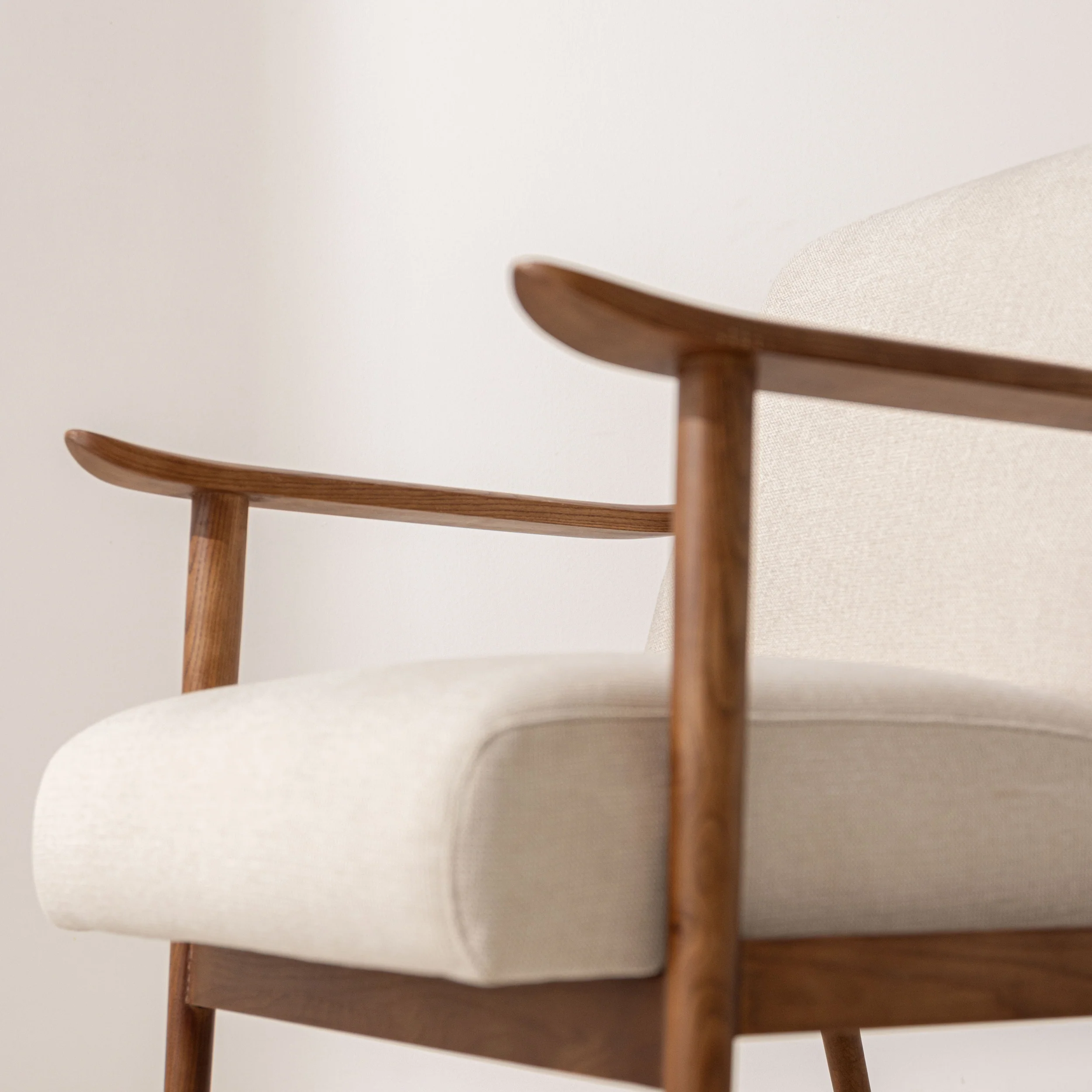 Canvas & Walnut Armchair - Image 6