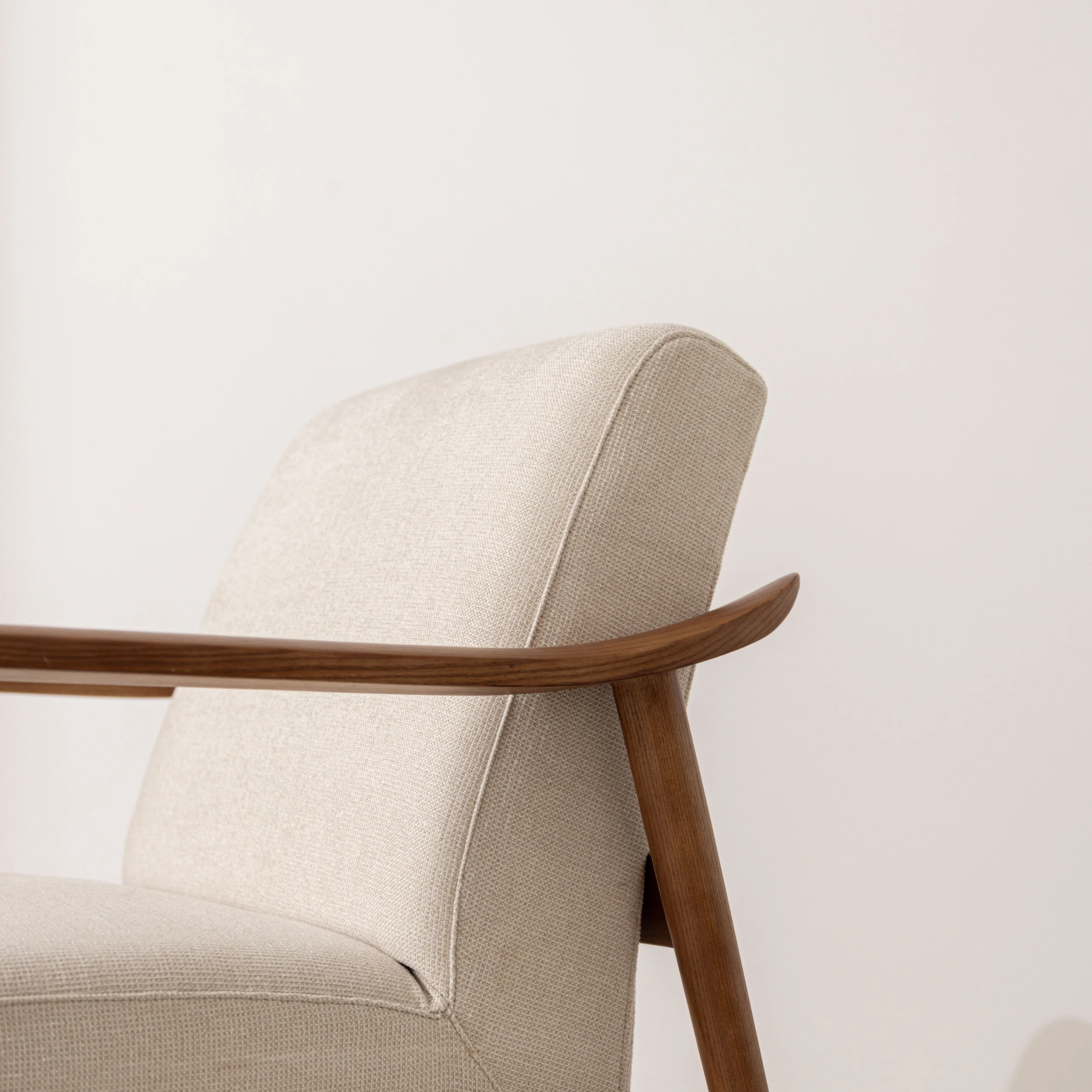 Canvas & Walnut Armchair - Image 7