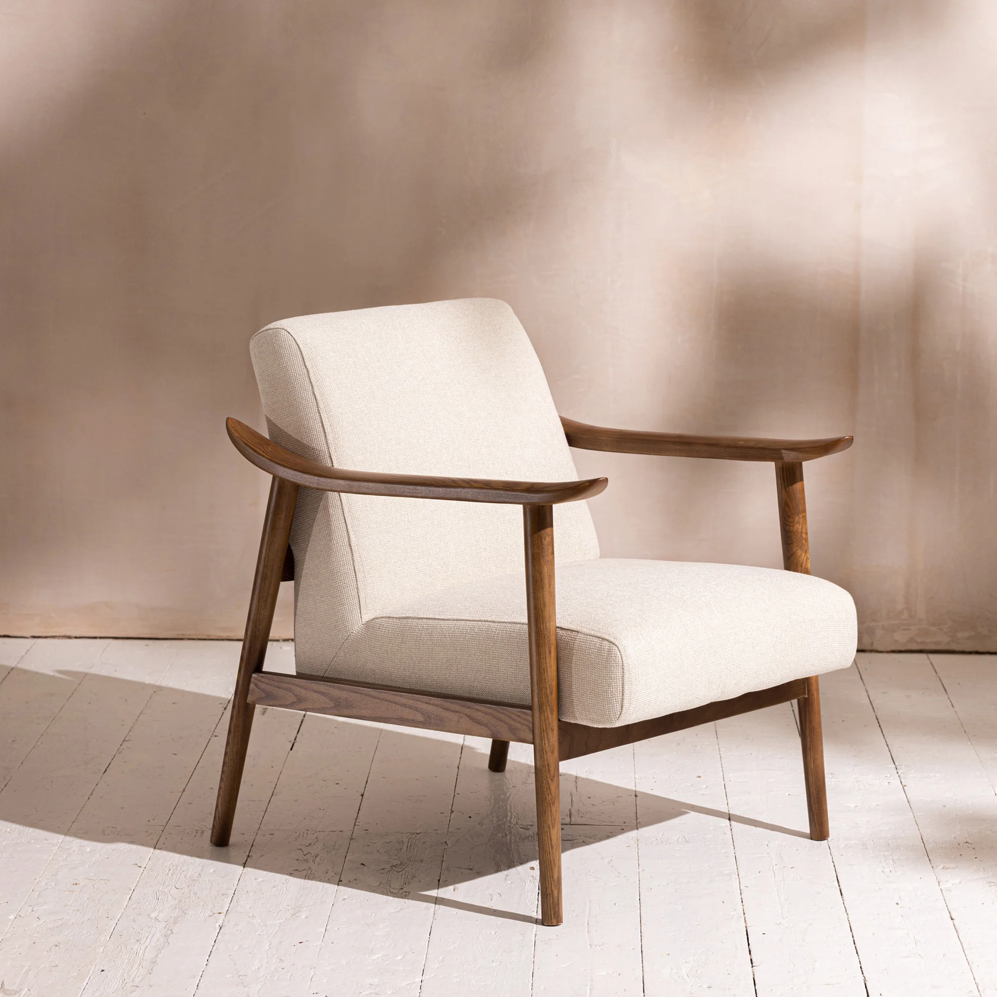 Canvas & Walnut Armchair - Image 8