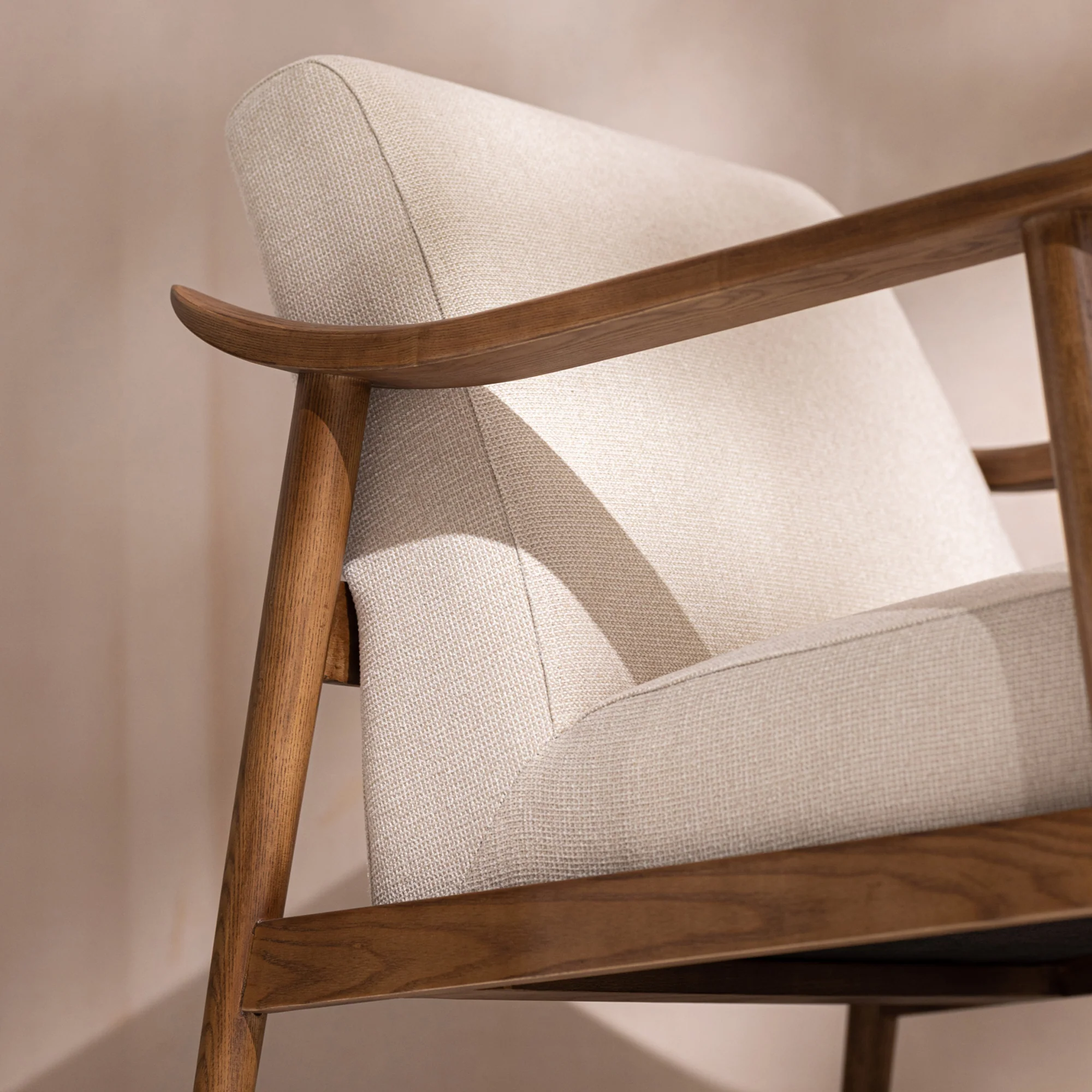 Canvas & Walnut Armchair - Image 9