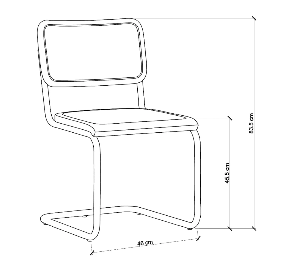Chrome & Cane Dining Chair - Dark Oak - Image 6