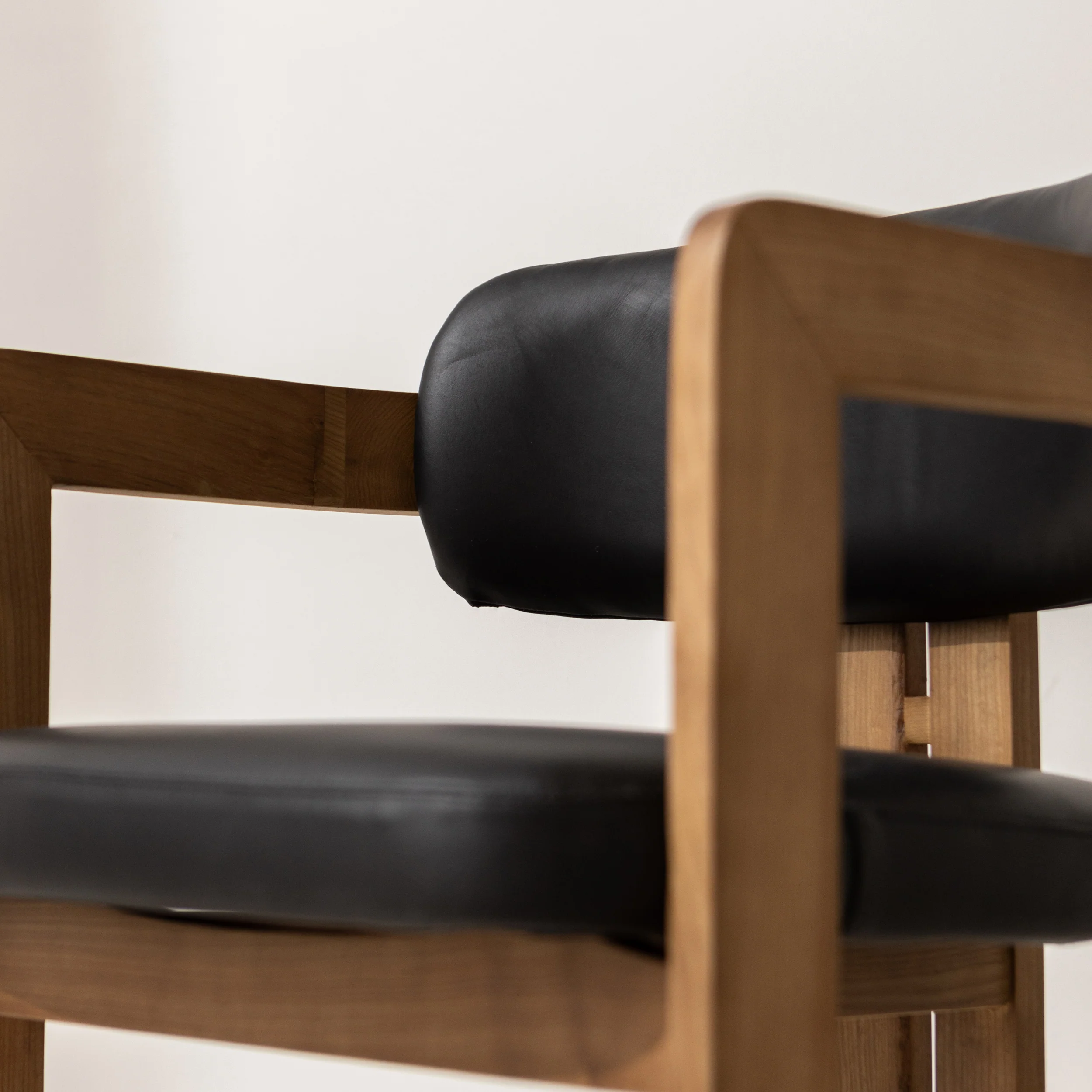 Curved Walnut Dining Chair - Leather - Image 13