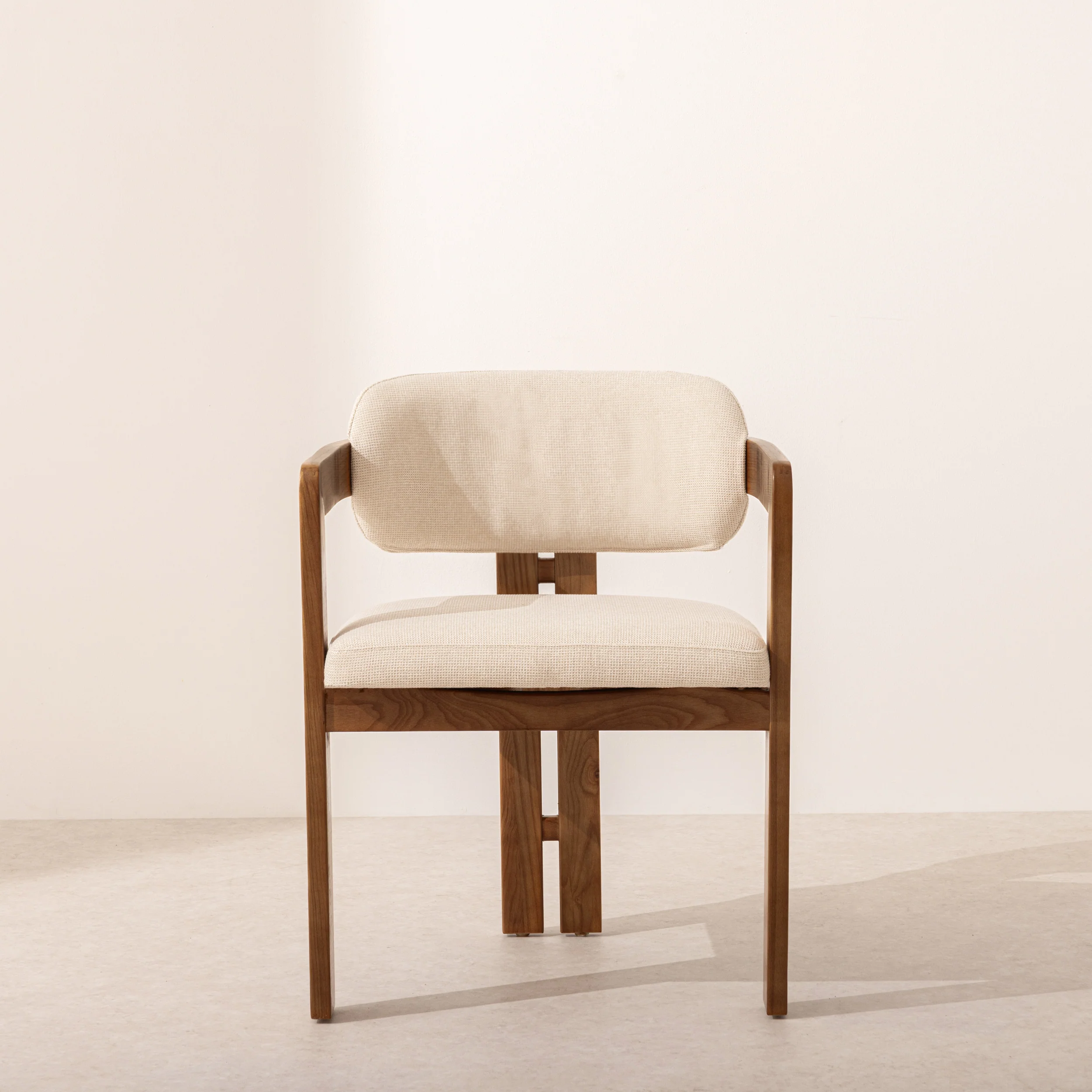 Curved Walnut Dining Chair - Canvas - Image 6