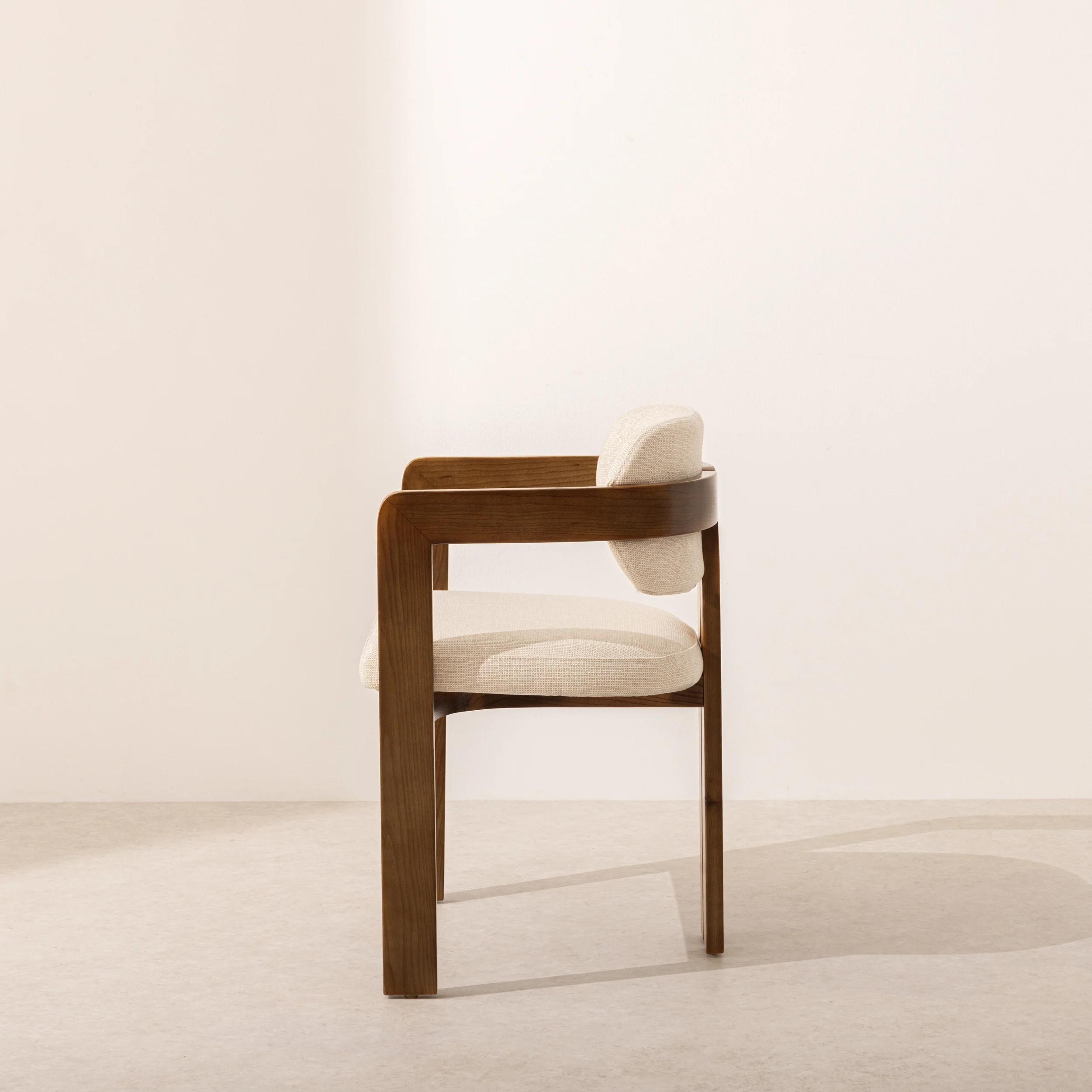 Curved Walnut Dining Chair - Canvas - Image 7