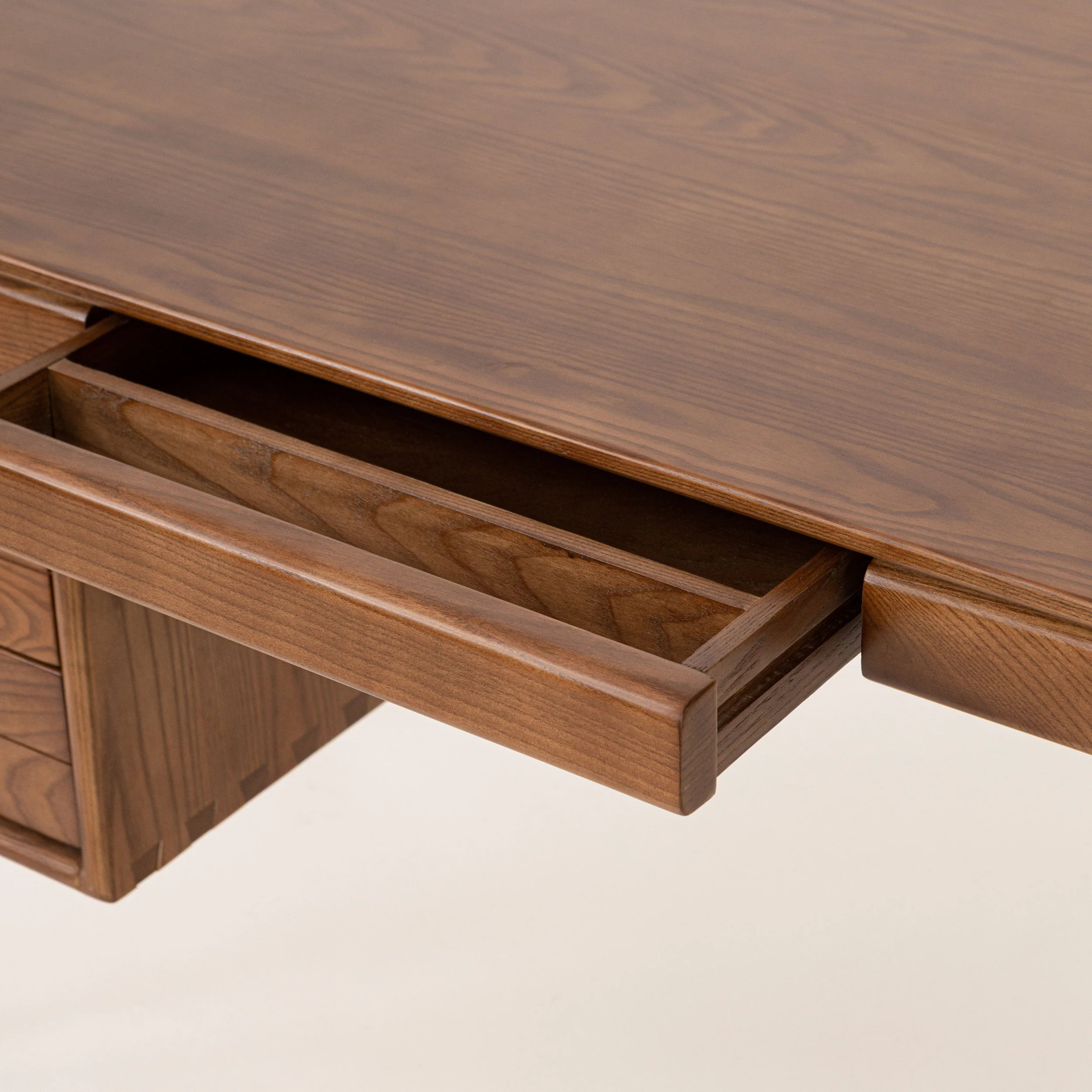 Timber Desk with Drawers - Image 7